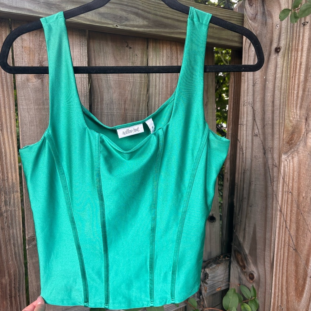 Emerald Sleeveless Bustier Tank Top